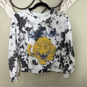 Def Leppard Tie- Dye Tiger Print Pullover Sweatshirt M